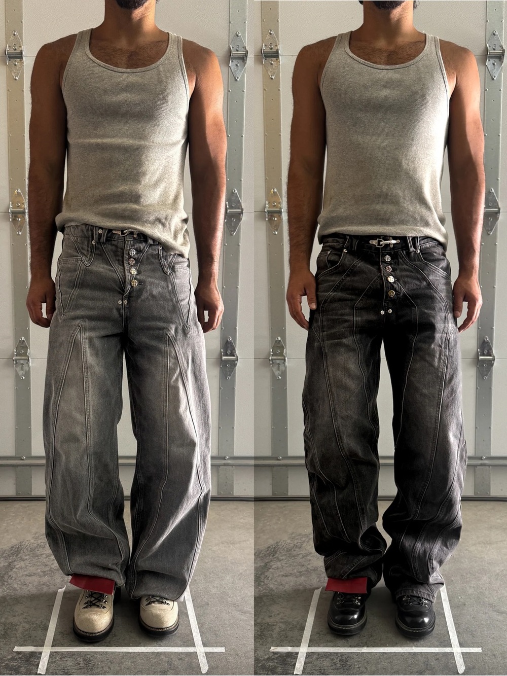 Fine Culture Heritage Denim Jeans XS W26 Baggy Streetwear Skater Moon Buttons